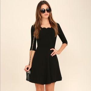 Tip The Scallops Black Dress